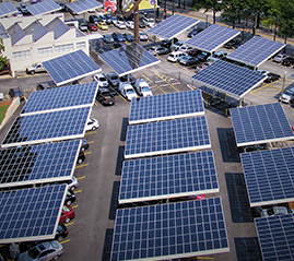 ระบบติดตั้ง PV ที่จอดรถ